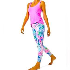 Lilly Pulitzer Luxletic Weekender Mid-rise Midi Leggings XXL.  Peony